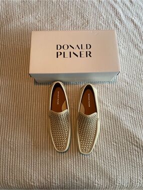 Donald J. Pliner Men's Woven Slip-On Loafers in Beige